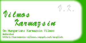 vilmos karmazsin business card